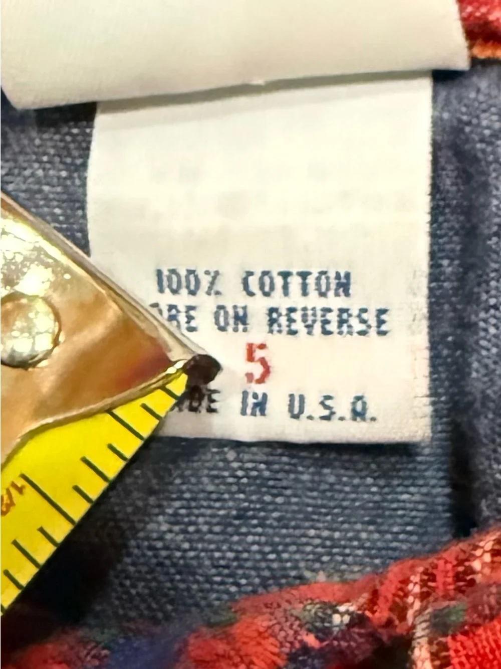Vintage 80s 90s OSHKOSH Denim Jean Dress Girls Size 5 Plaid Collar MADE IN USA